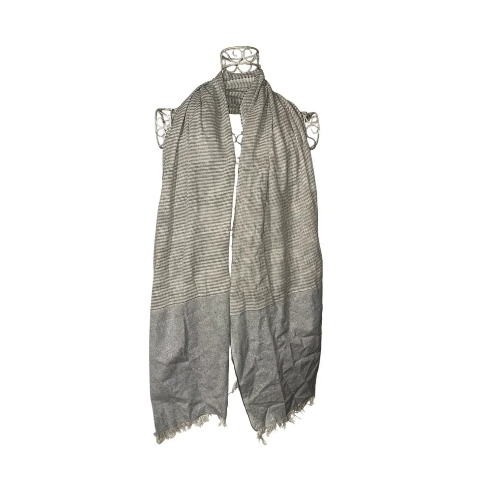 New with‎ Tags BE KIND x tribe alive Striped Scarf Cotton Tassel Fringe Neutral